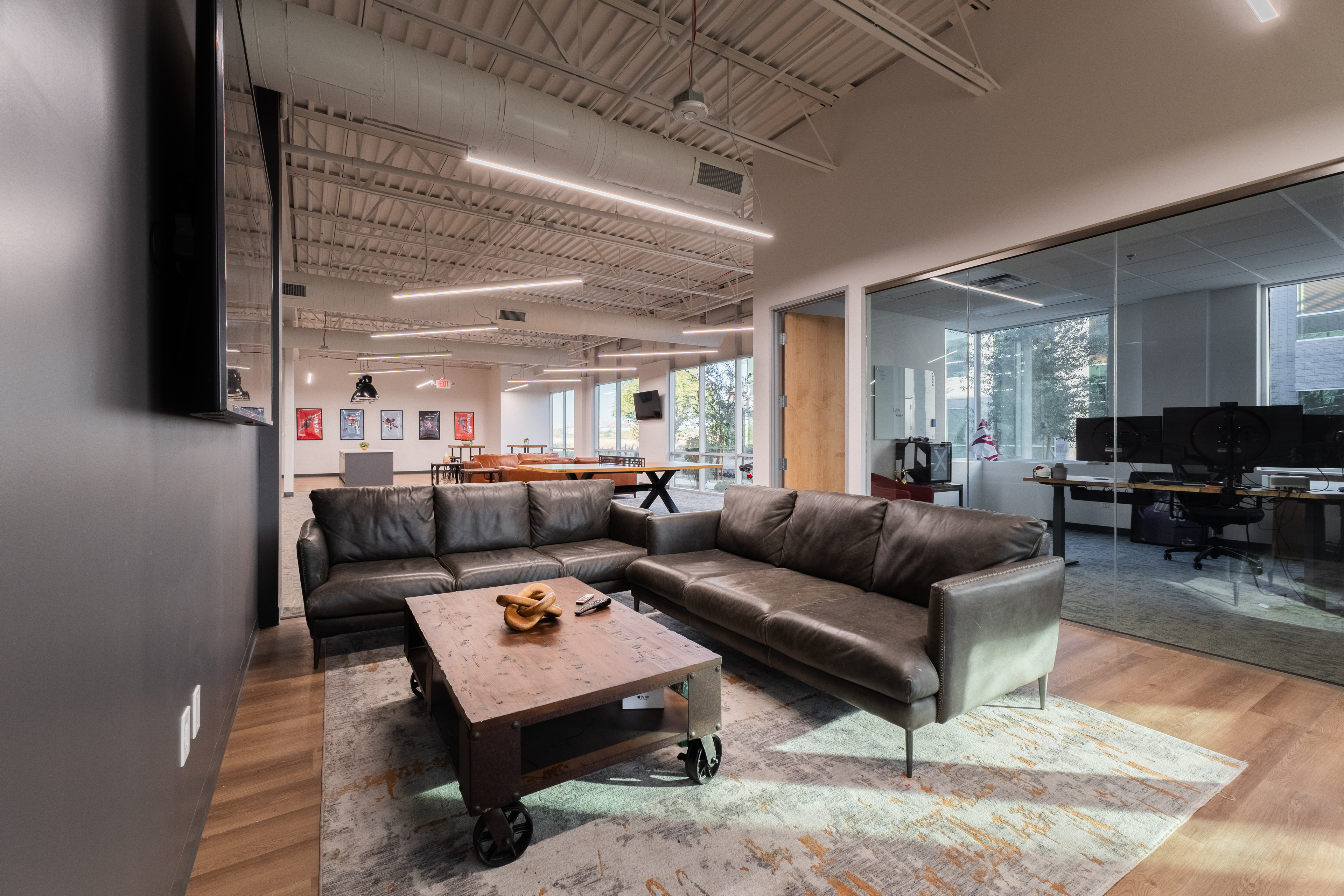 max connect digital az office couches with tv on the wall
